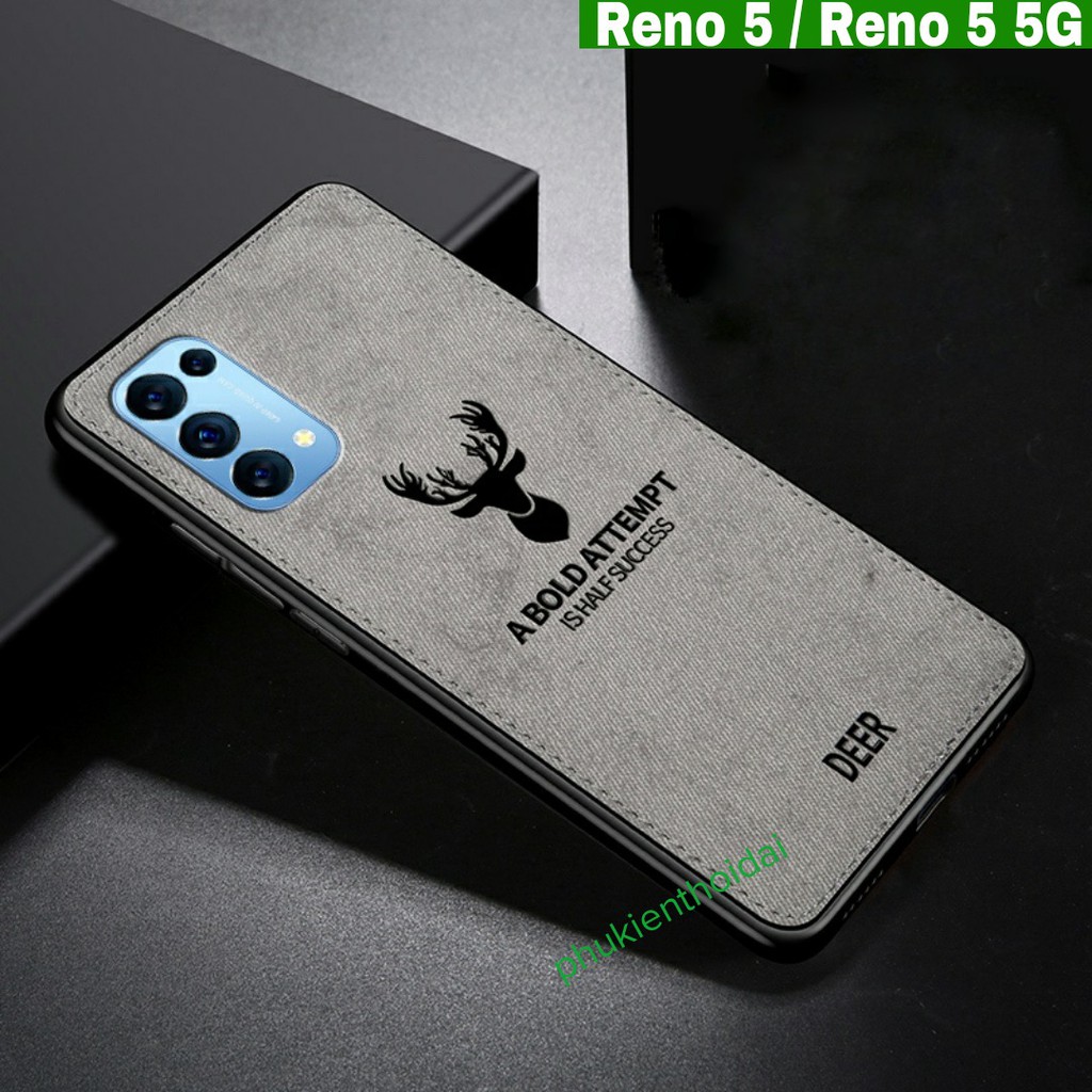 Ốp lưng Oppo Reno 5 / Reno 5 5G FREESHIP Từ 50k vân vải hươu thời trang chống sốc