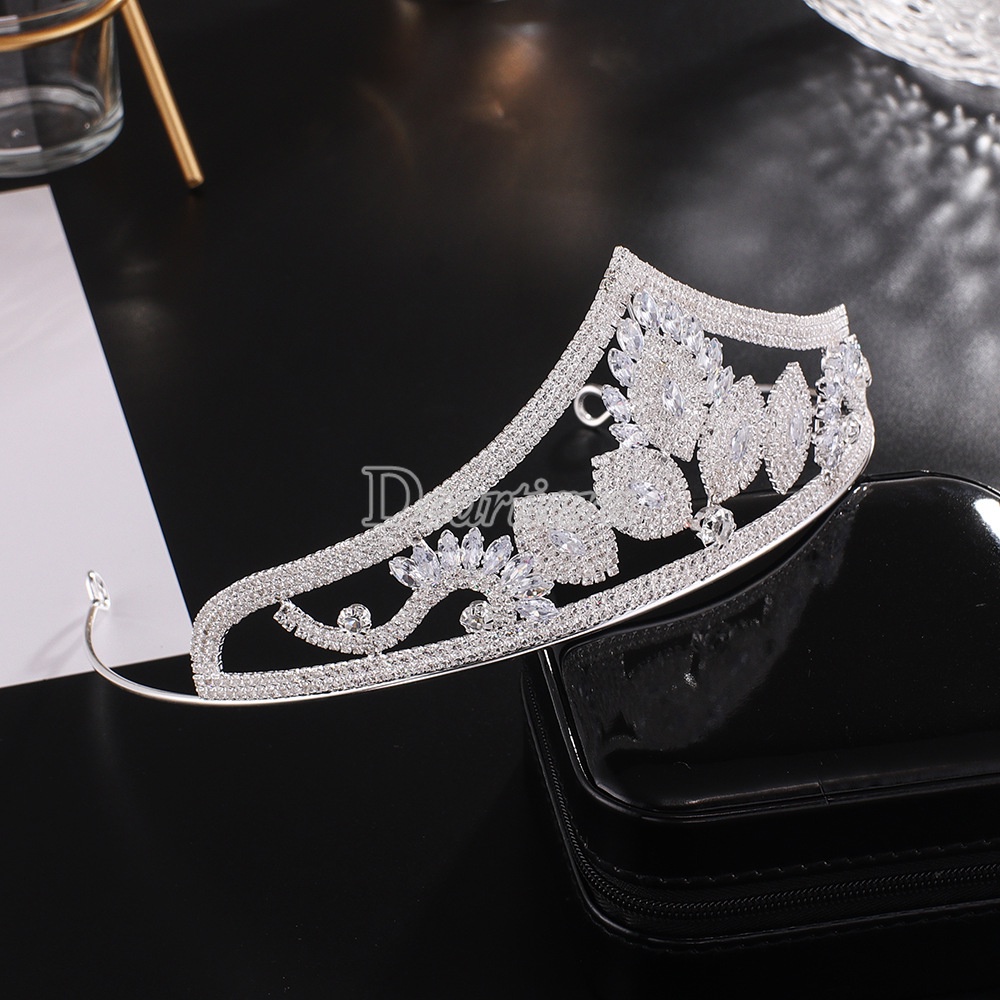 Vương Miện Cô Dâu Đính Đá Zircon Lấp Lánh Mới