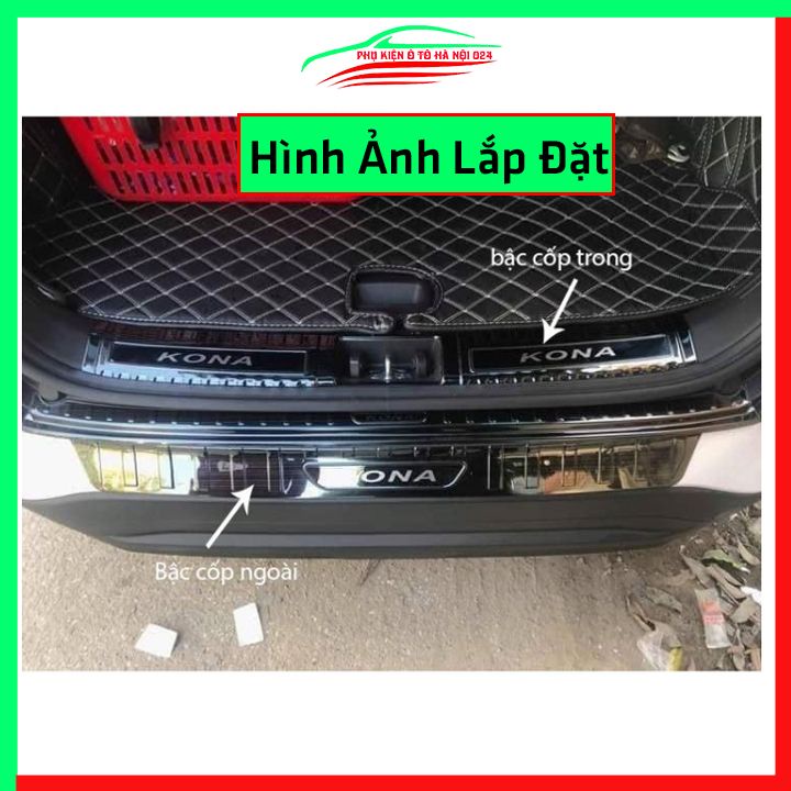 Ốp chống trầy cốp Huyndai Kona 2018-2023 vân titan