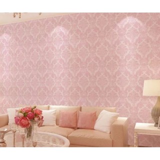 1m Giấy dán tường khổ rộng 45cm châu âu hồng