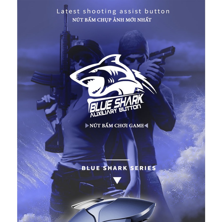 Nút Bấm Chơi Game Mô Phỏng Cá Mập Nút Bắn Pubg Blue Shark Chơi Game Pubg Freefire Ro Siêu Nhạy Dành Cho Game Thủ Pavu Te