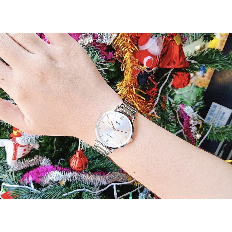 Đồng hồ đôi nam nữ dây kim loại Casio Anh Khuê MTP/LTP VT01D-7B