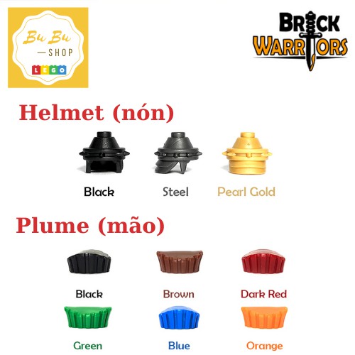 [Phụ kiện] BrickWarriors - Philistine Helmet &amp; Plume