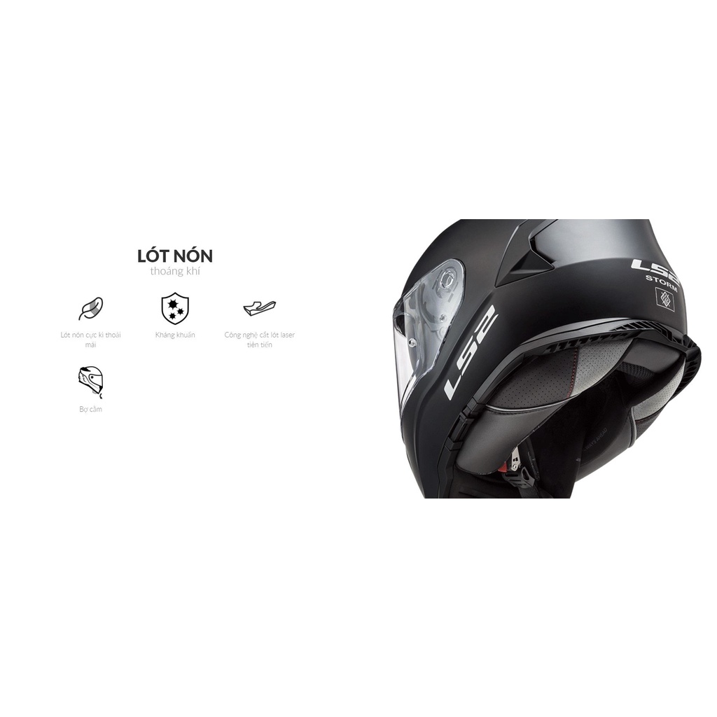[TẶNG PINLOCK+KHÓA] Fullface LS2 FF800 Storm - Nerve Black Red đen đỏ trắng (2 Kính) - Siêu Nhiều Quà Tặng Kèm