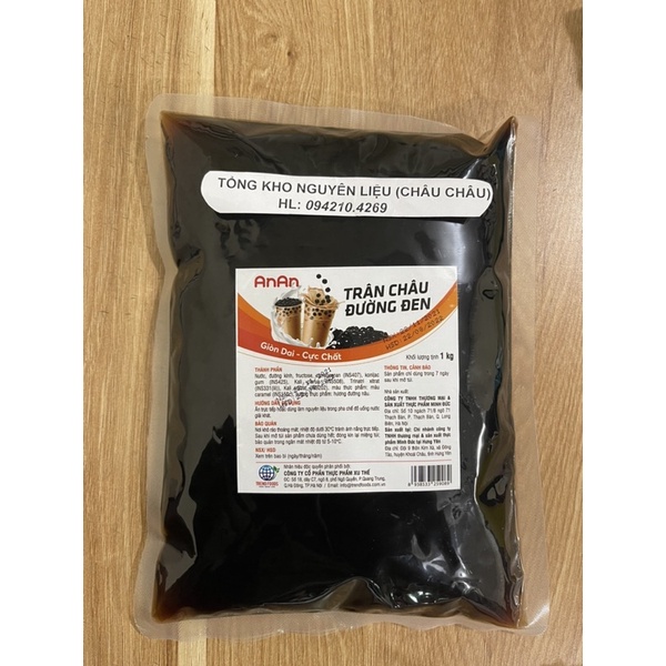 Thạch Trân châu 3q Trắng Anan/BKB gói 1kg/ Thạch Trân châu 3q Đen Caramen Anan/BKB Thơm giòn gói 1kg
