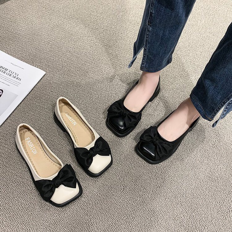 Giày búp bê lolita mũi vuông nữ FAROSA - B7 đế 3cm chất da mềm thắt nơ lụa cực hót trend