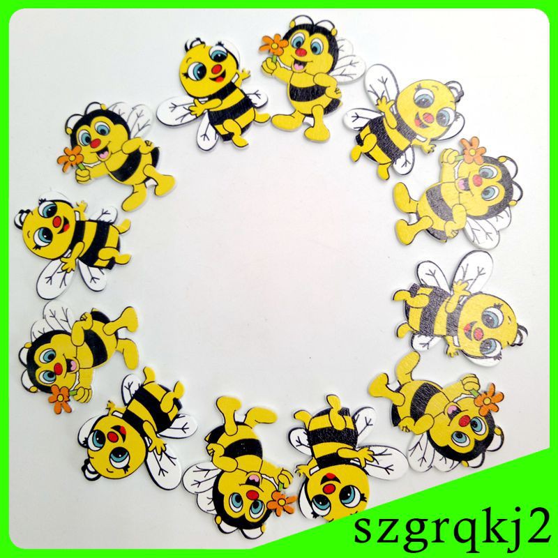 Bộ 20 Miếng Gỗ Hình Ong Trang Trí Sổ Lưu Niệm