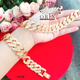 Lắc tay nam, lắc tay nữ lắc phen lật lớn xi mạ bền màu thiết kế cao cấp Orin V2139