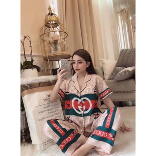 [XẢ KHO] BỘ LỤA SATIN HỌA TIẾT CỘC DÀI