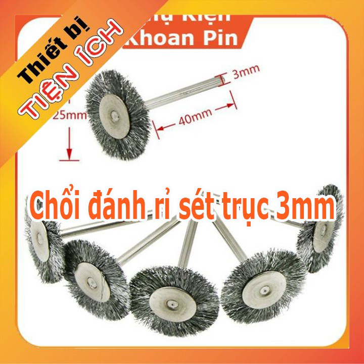 Chổi đánh rỉ sét trục 3mm - (5k/1 chổi)