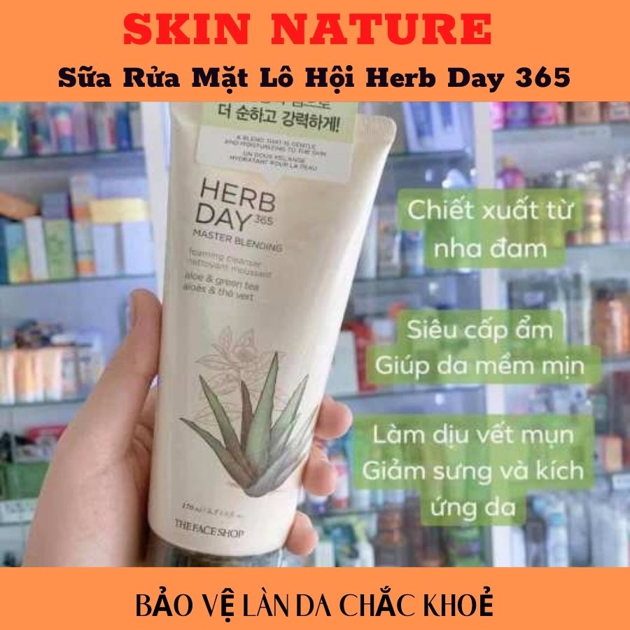 Sữa Rửa Mặt Nha Đam Tạo Bọt THEFACESHOP HERB DAY 365 - 170ml