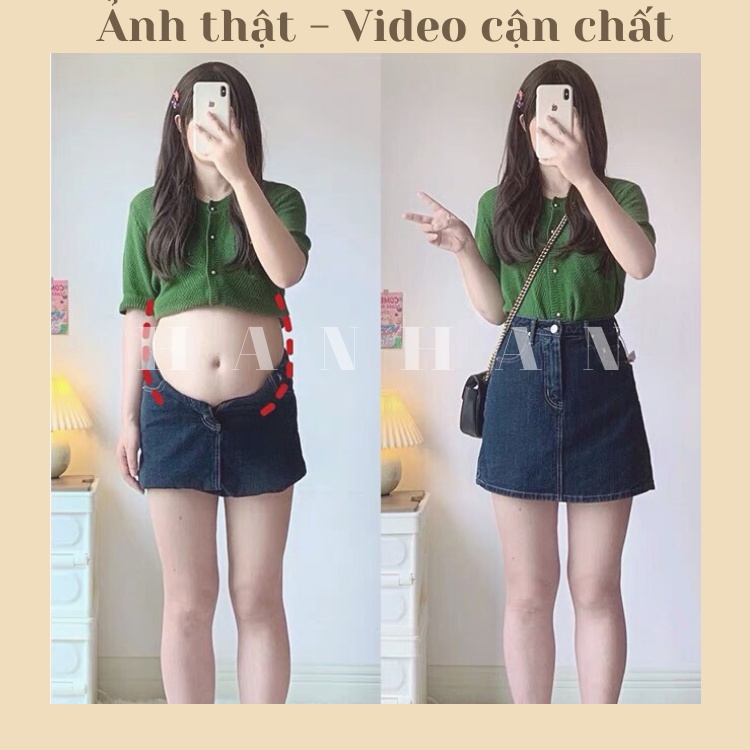 (CÓ BIGSIZE) Chân váy bò giả quần chữ A hack dáng basic dễ phối đồ phong cách trẻ trung năng động