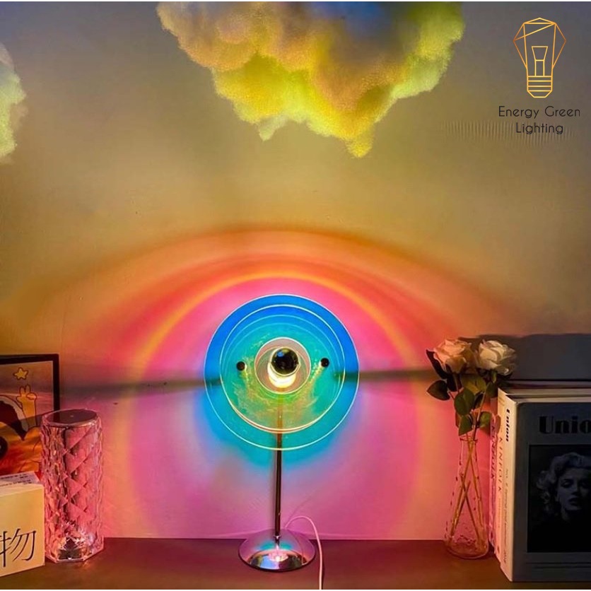 Đèn Bàn Đa Sắc Cầu Vồng Ánh Sáng Energy Green Lighting Siêu Đẹp DB-921,DB-922 - Decor, Sống Ảo Sunset Lamp,Trang Trí