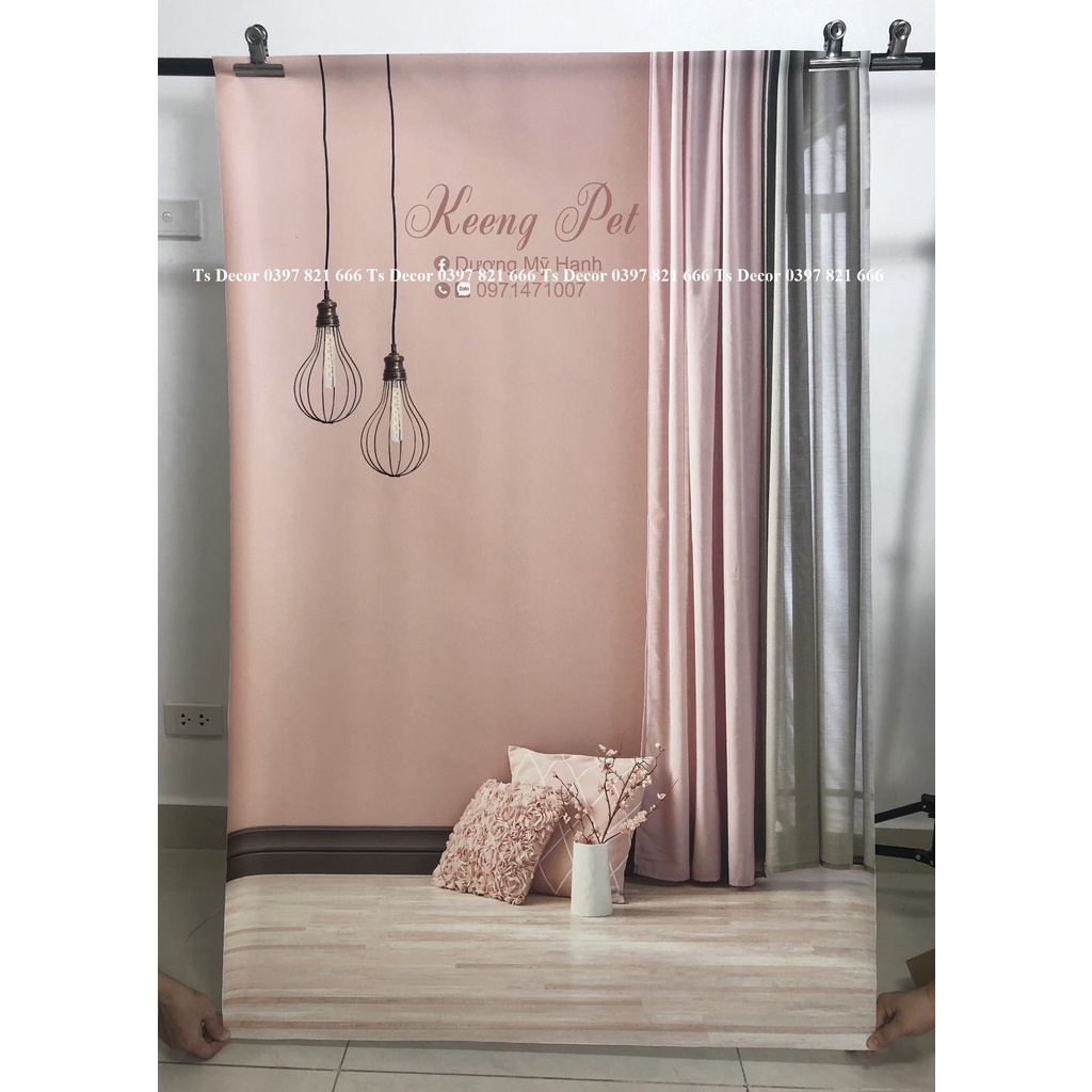 Phông Nền Livestream Chụp Ảnh 3D 5D Tích Hợp 3 trọng 1 Dán - Đóng Đinh - Căng Treo