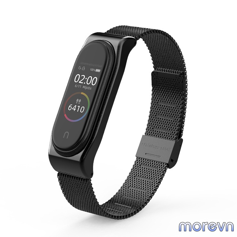 Dây đeo kim loại mắt lưới Mi band 4, mi band 3 chính hãng Mijobs - dây đeo thay thế miband 4, miband 3 viền CLASSIC