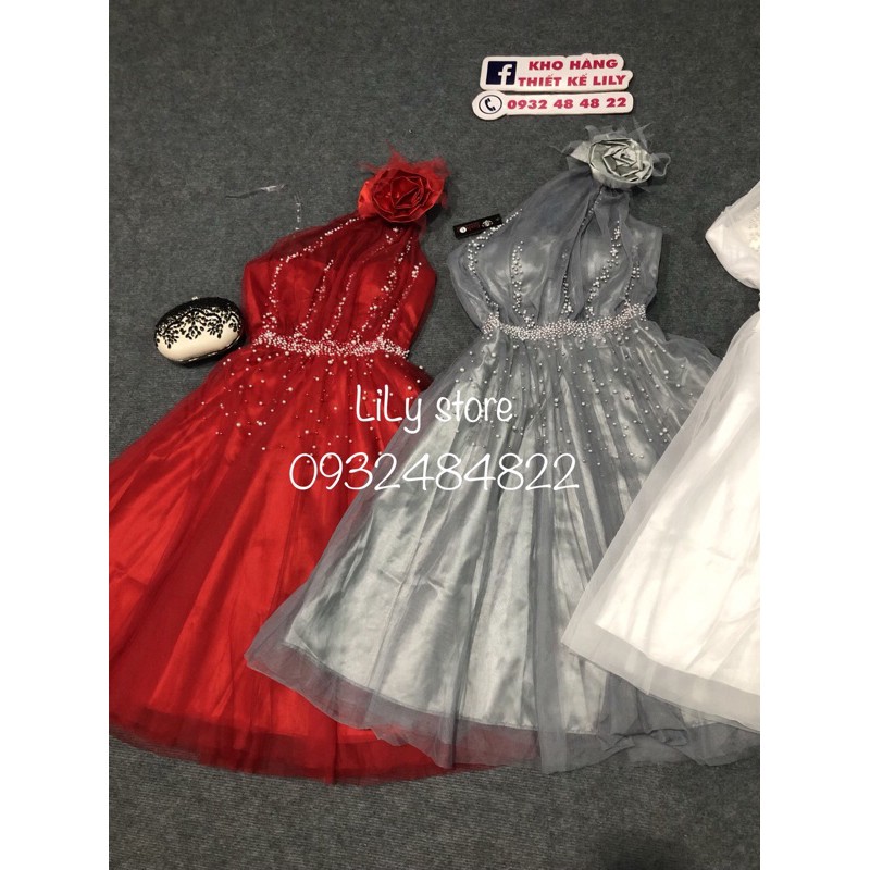 ẢNH VÀ VIDEO THẬT 10000%   Đầm xoè lệch vai hoa to