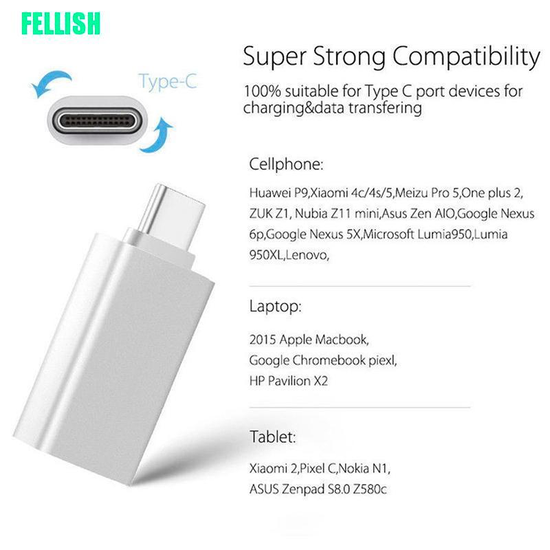 Đầu Chuyển Đổi Type C Sang Usb-A 3.0 Sang Usb C 3.1 Cho Mac Nexus 5x 6p