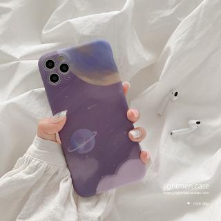 Ốp Điện Thoại Họa Tiết Mặt Trăng Màu Tím Cho Iphone7p / Max Apple X / Xs / Xr / Se / 11pro