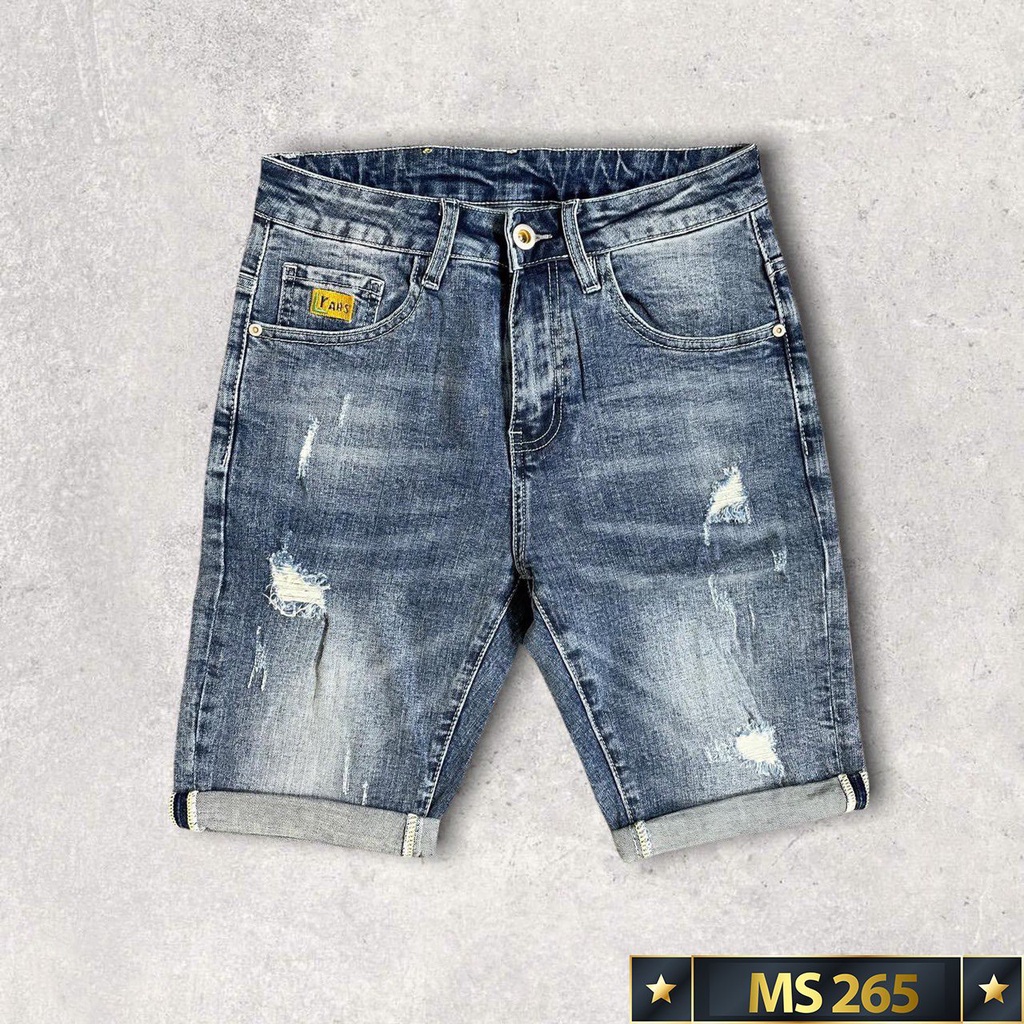 Quần short jean nam xanh rách cao cấp-chất liệu denim co giãn tốt( Hàng chuẩn QC ) Lady-Hn Store88 i8