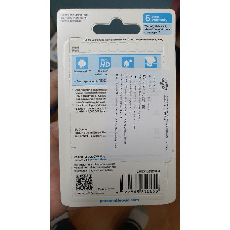Nơi❆❣☫Thẻ nhớ MicroSD Kioxia tốc độ Class 10 U1 100MB - hàng chính hãng FPT phân phối | BigBuy360 - bigbuy360.vn