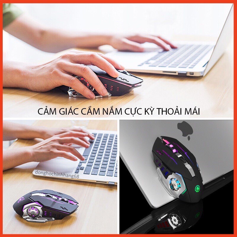 Chuột Gaming Không Dây G28 Dành Cho Game Thủ Click Không Gây Tiếng Ồn Có Đèn LED Chơi Game Cực Đã Bảo Hành 12 Tháng | BigBuy360 - bigbuy360.vn