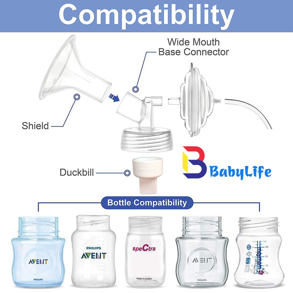 Phễu hút sữa Size cổ rời 15-17-19-21-27-30 dùng cho máy hút sữa Spectra 9plus, 9S, S1 plus, S2 plus, M1, M2, Q