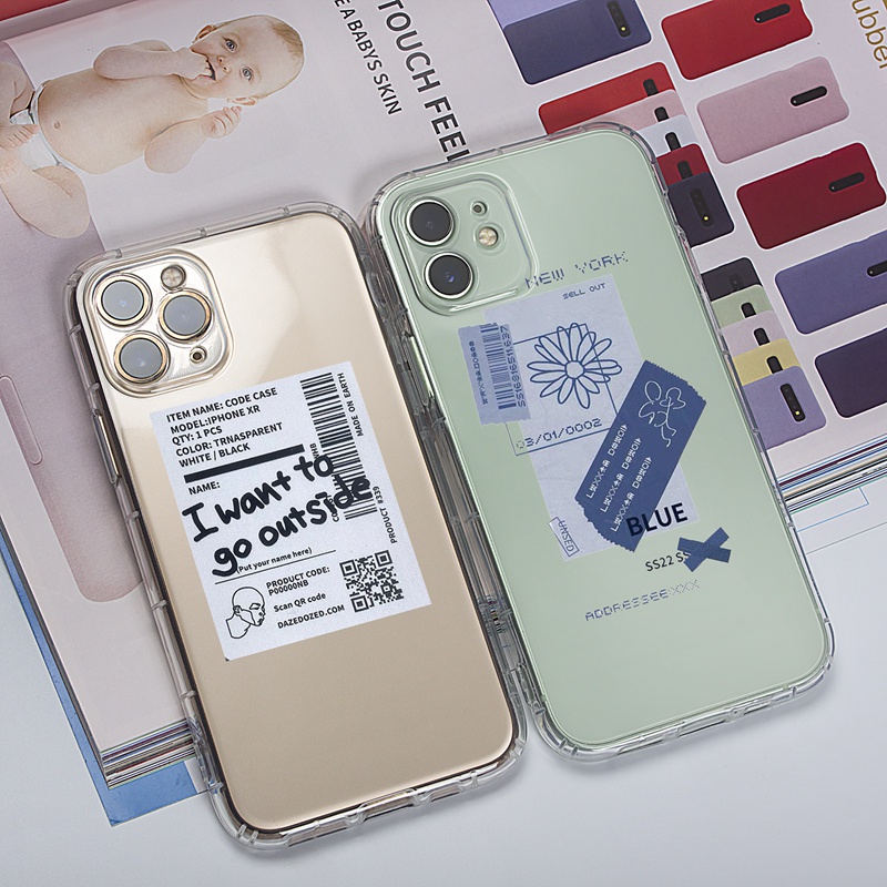 Ốp lưng iphone Ốp điện thoại Suntaiho từ TPU trong suốt họa tiết nhãn mác thích hợp cho IPhone 13 12 11 Pro Max X XsMax XR 8 7