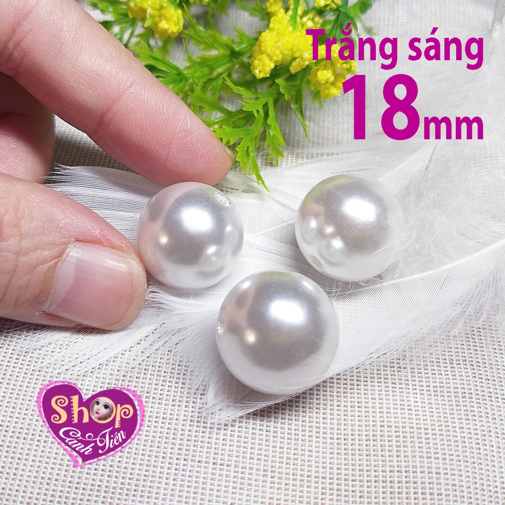 100g Hạt Giả Trai Cao Cấp Loại đẹp Đủ Size Trắng Ngà, Trắng Sáng Có lỗ làm Trang Trí Thủ Công