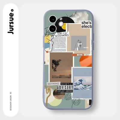 Ốp lưng JURSUE mềm chống sốc viền vuông ngộ nghĩnh cho iPhone 17 13 12 11 Pro Max SE 2020 X XR XS 8 7 ip 6S 6 Plus Y2052