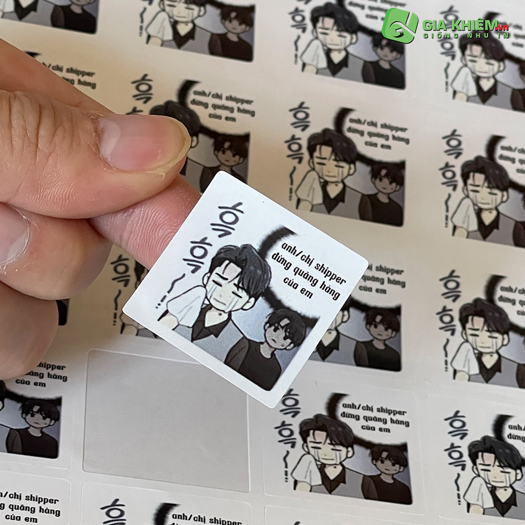 In sticker 3x3cm mẫu tuỳ chọn theo yêu cầu