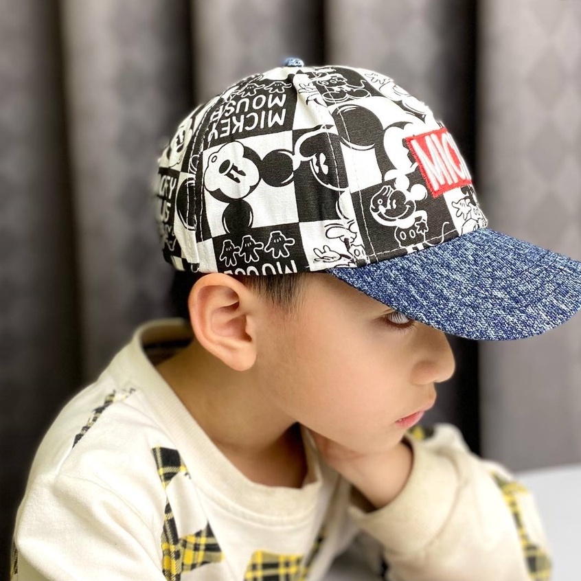 Mũ nón lưỡi trai cho bé trai bé gái 3-8 tuổi trẻ em thời trang họa tiết hình hoạt phong cách mới