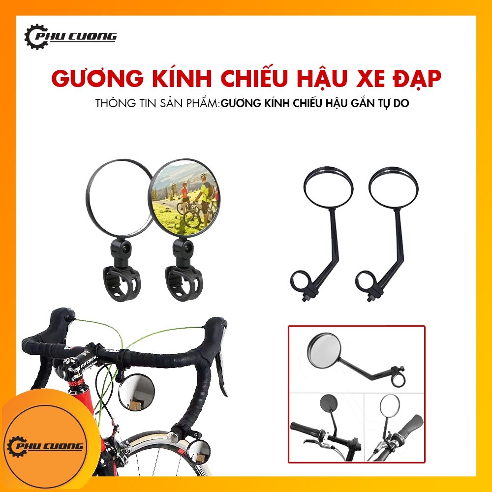 Bộ Gương, Kính Chiếu Hậu Xoay 360 Độ Hỗ Trợ Quan Sát Cho Xe Đạp Thể Thao