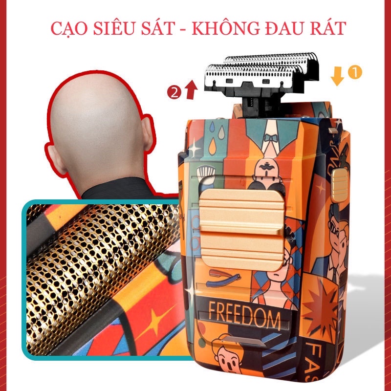 Máy Cạo Tóc, Cạo Trắng Chân Tóc, Cạo Râu, Cạo Khô Kemei 1102H Cao Cấp  Hàng Nhập Khẩu - Bảo Hành 3 Tháng - Lỗi 1 Đổi 1