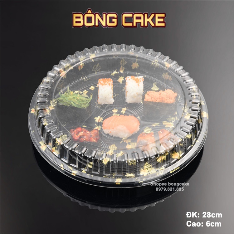 Set 20 khay nhựa đựng sushi kèm nắp nhựa vồng