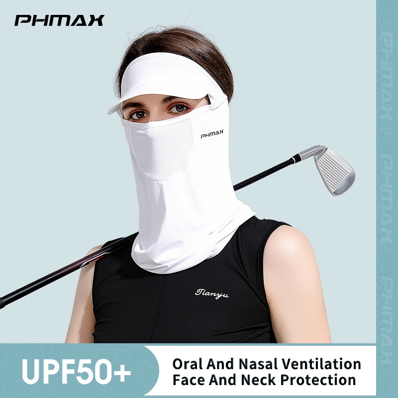 Mũ khẩu trang PHMAX bằng lụa mát thoáng khí bảo vệ toàn diện cho nam và nữ khi đi xe đạp