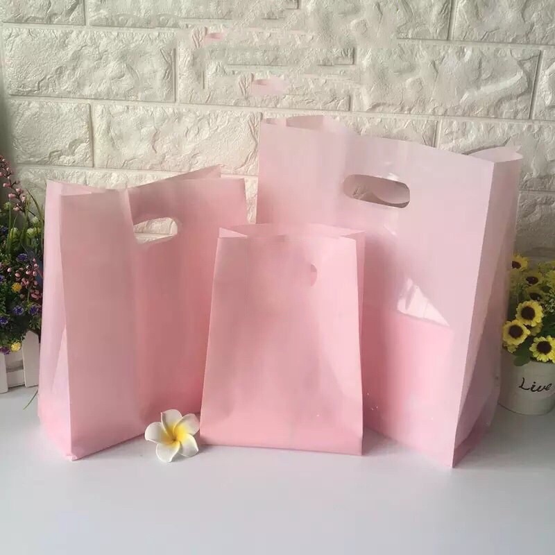 [XẢ KHO] 100 Túi Hồng Pastel Đựng Hàng Hột Xoài Hợp Phú Đục Lỗ PE 20x30 cm Dẻo Dai Dày Bền Đựng Mỹ Phẩm Quần Áo Giày Dép