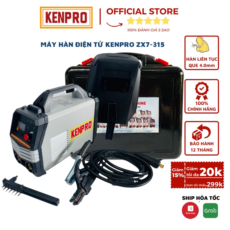 [Mã BMBAU300 giảm 10% đơn 499K] Máy Hàn Điện Tử Kenpro ZX7-315 Hàn Liên Tục Que 4.0mm Bảo Hành 12 Tháng