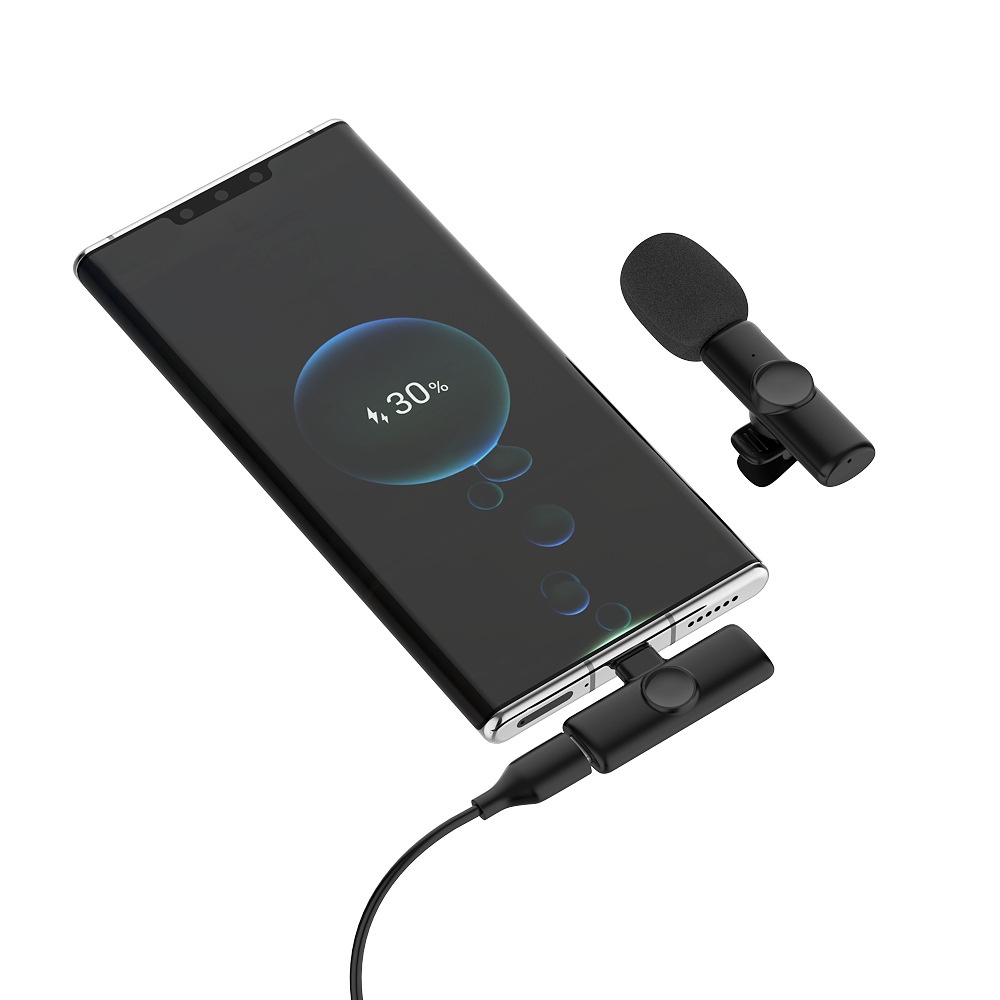 Micro Thu Âm Không Dây Cho Điện Thoại ,Micro Thu Âm Cài Áo Không Dây Sóng 2.4G, Công Nghệ Mới, Lọc Âm Chống Ồn