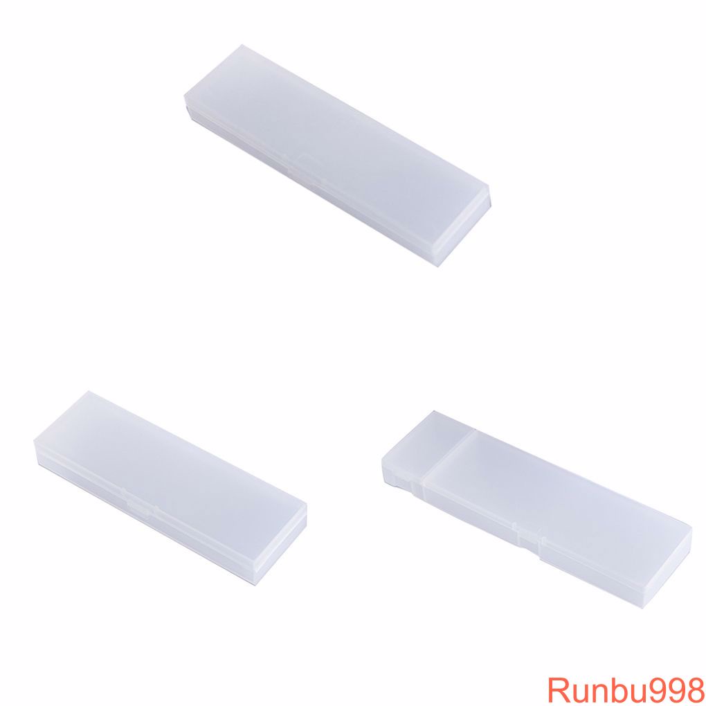 Long Plastic Pencil Case Organizer Student School Stationery Tool Box Clear Matt Finish Pen Holder