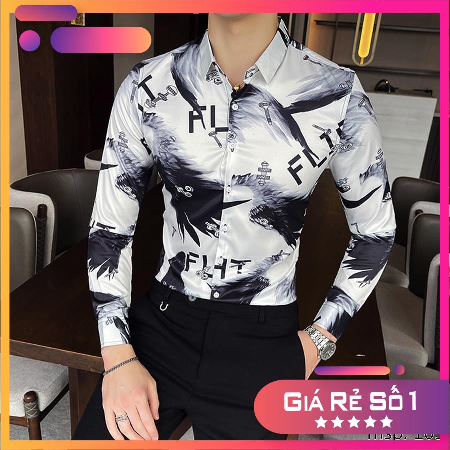 Áo sơ mi TSM Họa Tiết cánh chim thời thượng mã 105 và 106