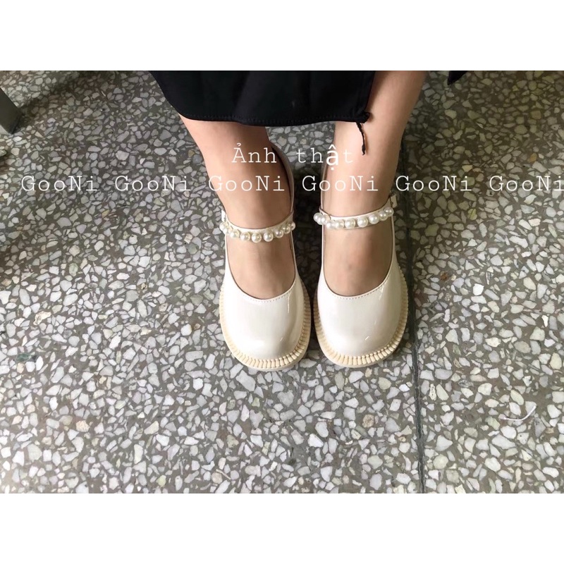 Giày maryjane đính ngọc phong cách Nhật Bản thời trang lolita dành cho nữ