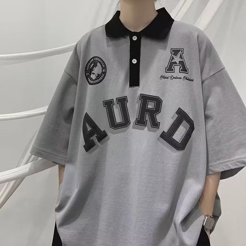 Áo thun nam áo phông thể thao Polo Dáng Rộng In Chữ Đơn Giản Thời Trang Cho Cặp Đôi fashion bigsize áo sơ mi unisex