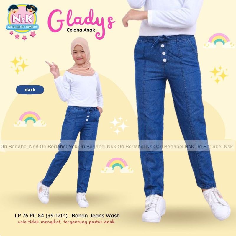 Gladys / / Quần / Quần Jean Dài Cho Bé Gái Tuổi Teen. Giày Bata Size 9 10 11 12 Tuổi Thời Trang Năng Động