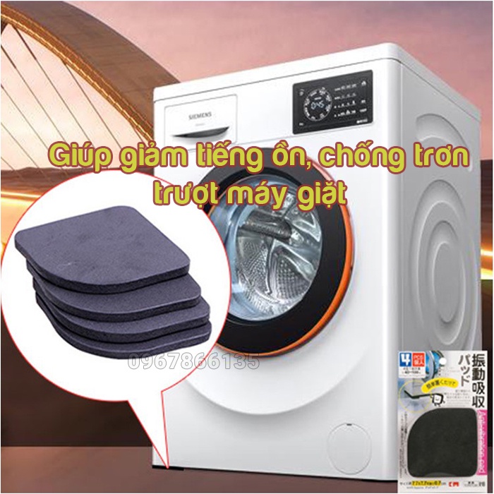 Set 4 miếng đệm xốp kê chân máy giặt chống trượt, chống rung máy giặt