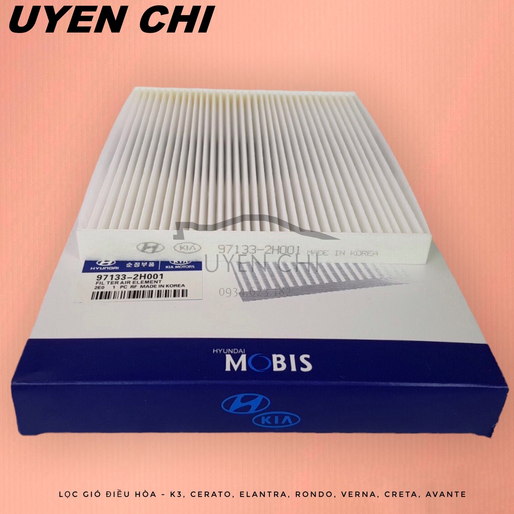Lọc gió điều hòa, máy lạnh xe K3 , Cerato , Elantra , Avante, Creta, Rondo, Verna