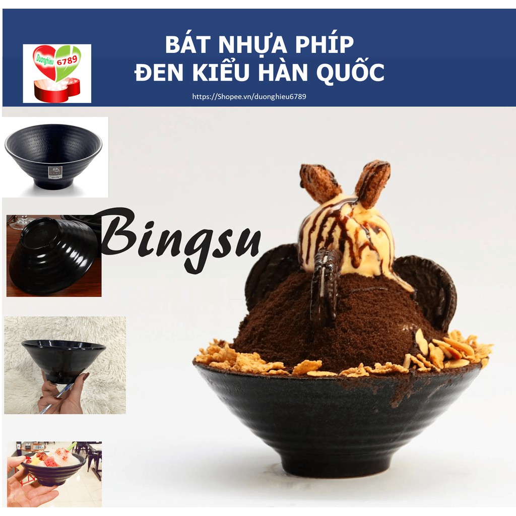  Bát Nhựa Phíp Đen Kiểu Hàn Quốc Cực Đẹp