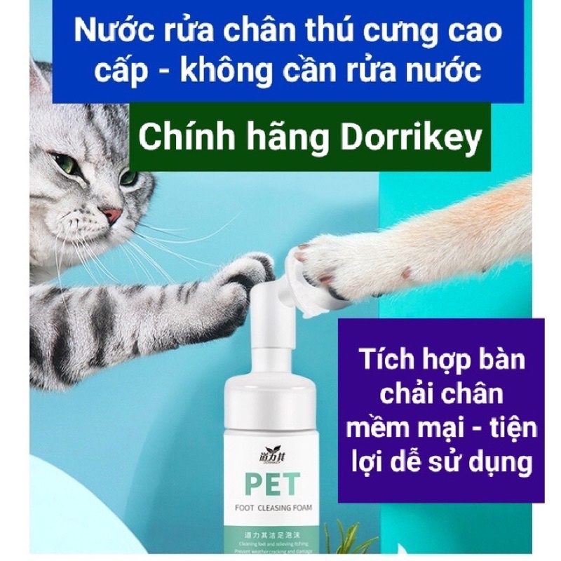 Bọt Rửa Chân Chó Mèo Dorrikey 150ml