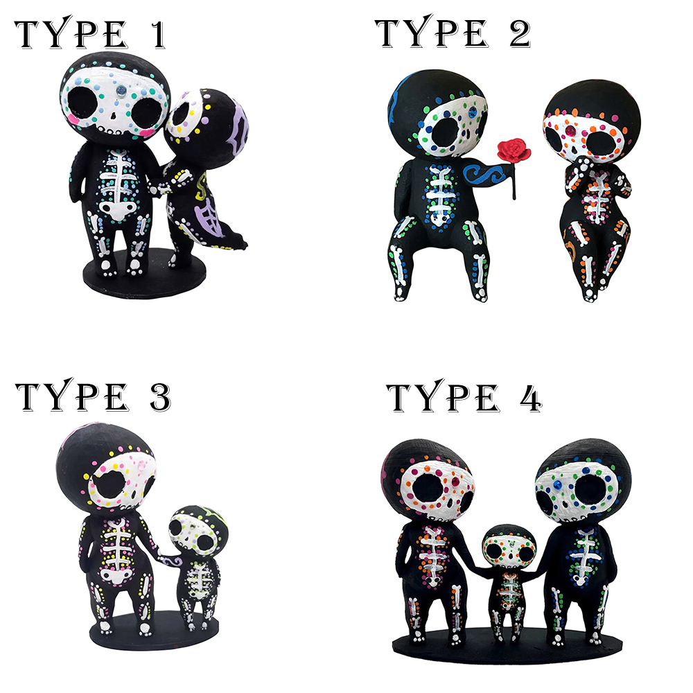 QINJUE Ornaments Skull Couple Statue Home Desk Resin Doll Lover Gothic Sculpture Decorations Skeleton Couple Figurine Collectible Cartoon Crafts