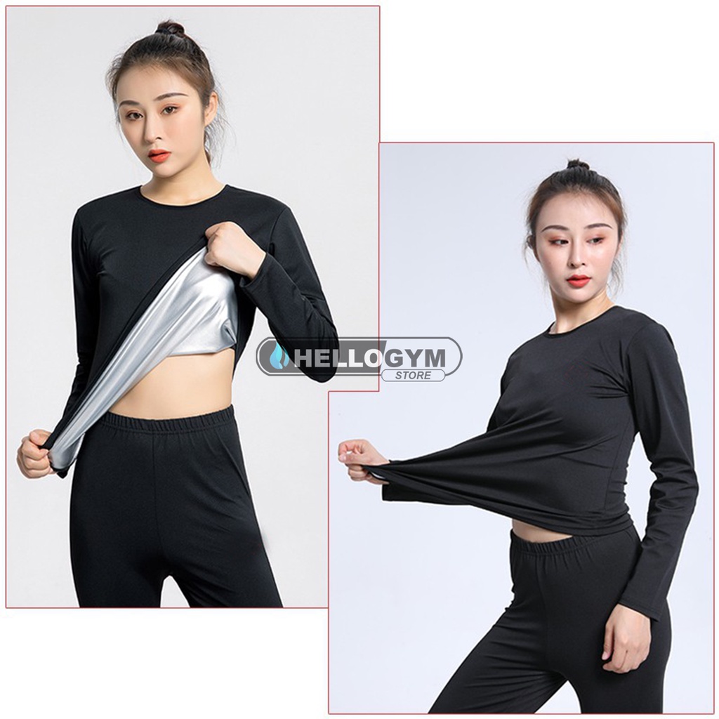 [Tráng Bạc Full] Áo Sinh Nhiệt Dài Tay Phủ Bạc Nano Hỗ Trợ Giảm Cân, Đổ Mồ Hôi, Đốt Cháy Mỡ Bụng Big size đến 75kg