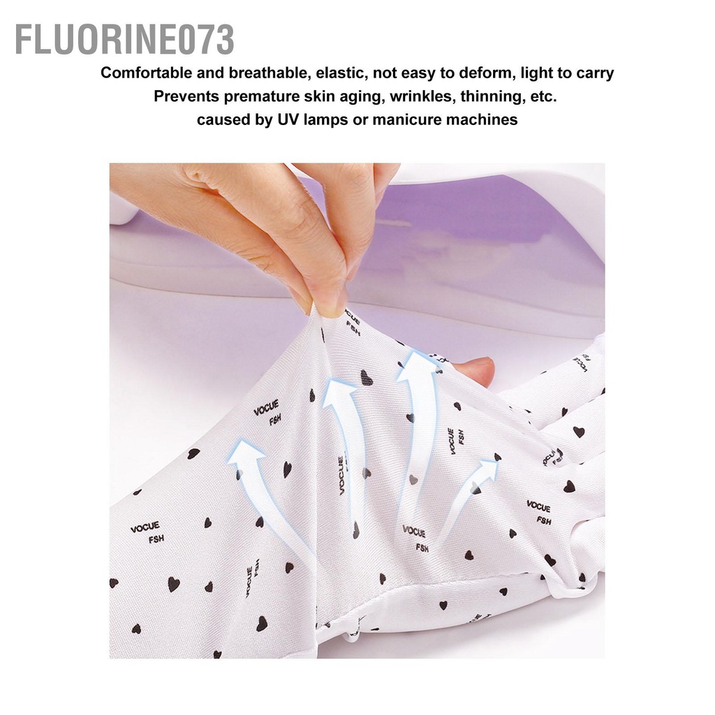 [Hàng Sẵn] 3 cặp Găng tay chống tia cực tím Phong cách ngắn Chống bức xạ UV Bảo vệ ánh sáng Gel làm móng cho 【Fluorine073】